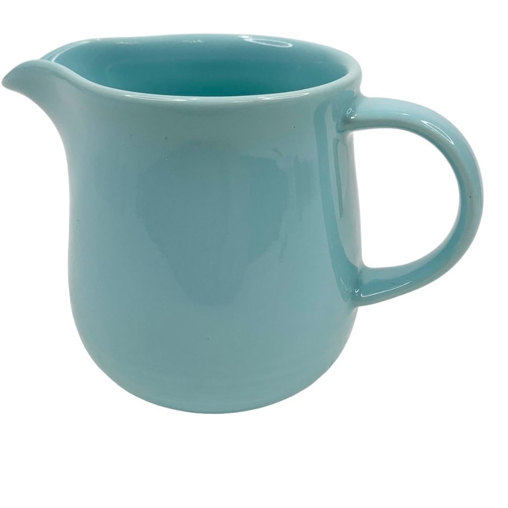 Vintage Nancy Calhoun Creamer Light Aqua Stoneware Japan MCM Mid Century 3.5" H